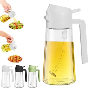 Oil and Vinegar Dispenser & Sprayer for Cooking - 16oz / 470ml Multifunctional 2 in 1