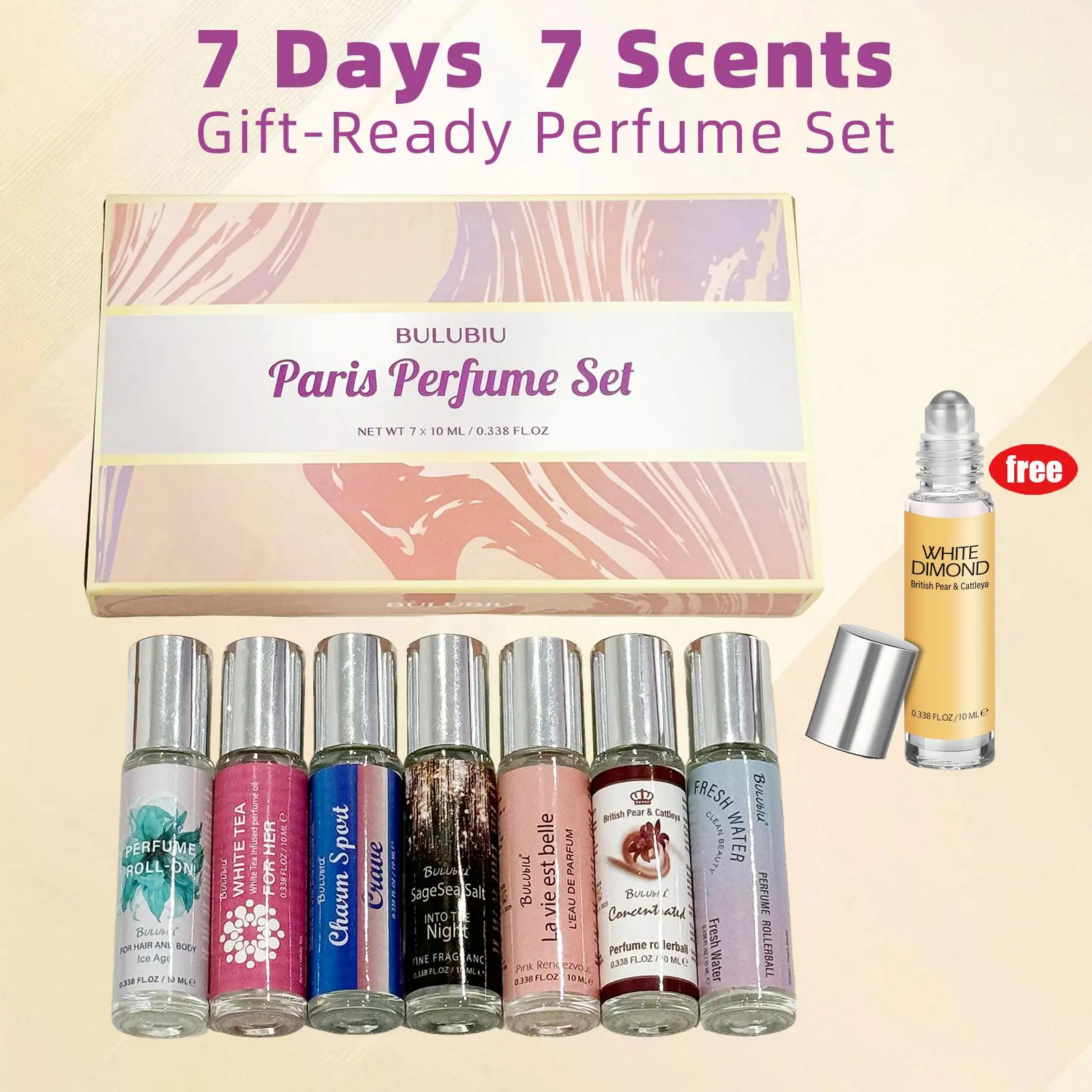 Buy 1 Get 1 Free Women’s 7-Scent Perfume Collection - Hypoallergenic Essential Oil Aromatic Bottled Mixed Alcohol-Based Fragrance Sets, Confidence & Mood Enhancing Daily Sprays, Ideal Holiday Gifts, Buy 1 Get 1 Free Product