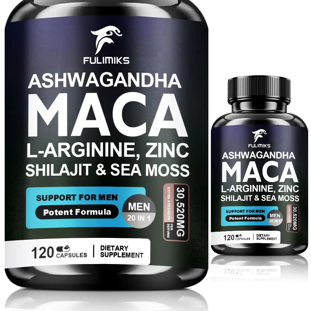 20 in 1 High-Potency MEGNETA Maca Root with L-Arginine & L-Citrulline Acid - Energy, Desire & Prostate Health - Men's Capsules