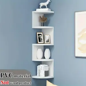 Wall Corner Shelf, Floating Corner Shelf, Moisture-Proof No-Drill Wall Mounted Bookshelf, Bedroom & Kitchen Triangle Storage Rack, Space-Saving Design