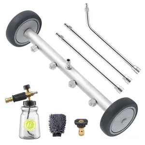 M MINGLE Undercarriage Pressure Washer Attachment, 16 Inch Powerful Under Car Washer with Foam Cannon and Car Wash Mitt, 4000 PSI