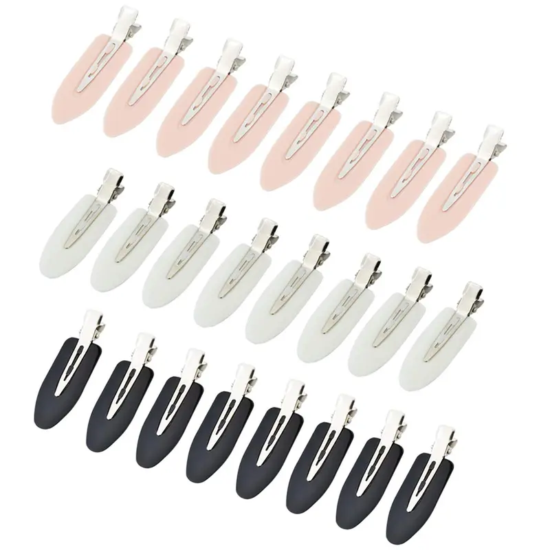 Valentine's Day Gift 24 Pcs No Bend Hair Clips, Creaseless Pin Curl Clips for Hairstyling, Bangs, Finger Waves, Makeup Application, Hairdressing, and Styling in Black For Girls