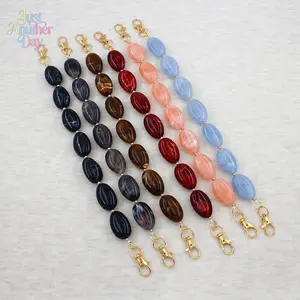 Oval Acrylic Beaded Bag Chain, DIY Handbag Strap Replacement, Resin Bead Handbag Handle Chain for Purse Decoration & Accessory