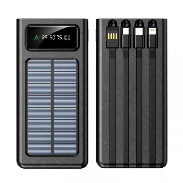 Power-Bank-Solar-Charger - 10000mAh Portable Charger, Solar Power Bank, External Battery Pack 5V3.1A-Chip Safety  Charging, Charger Built-in Super Bright Flashlight, 5in 1 portable powerbank Phone Smartphone