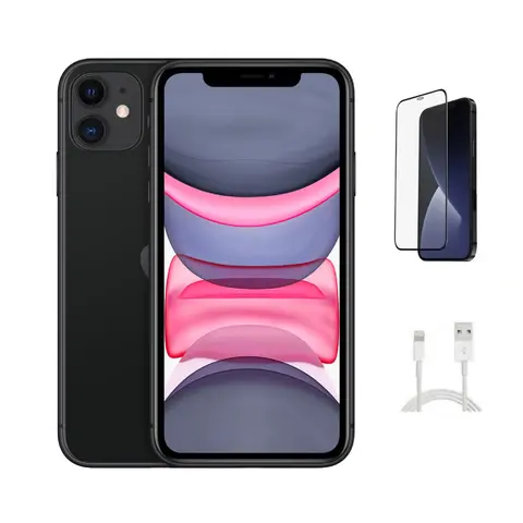 Refurbished iPhone 11(Unlocked)-Excellent Condition with Tempered Glass Screen Protector & 1 Year Warranty  A2111