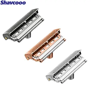 Shavcooo Glide PRO 5.0 Universal Safety Razor Head Super Roller Shaver Double Half Blade Shaving Shave Head M5 Thread for Precision Grooming