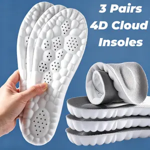 4D Cloud Insoles, Ultra Soft High Rebound Sports Insole,PU Foam Cushion Insoles, Breathable Sweat-Wicking Acupoint Massage Insoles for Men Women, Shock Absorption Insoles for Running, Walking, Hiking