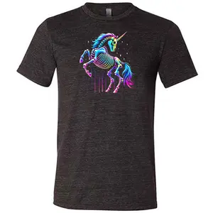 CVG Mythical Unicorn Round Neck Tshirt - Black Unisex Menswear Top, Casual Workout Streetwear Tee (TikTok Trend)