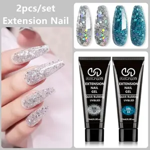 Dld 2-Piece Gel Nail Extension Kit, Long-Lasting Semi-Permanent Formula, Easy-To-Use Odorless High-Quality Nail Enhancer, Perfect for DIY Beginners, Polish