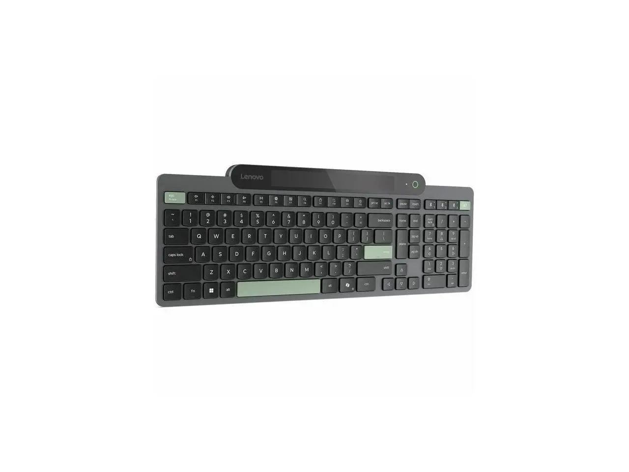Lenovo Self-Charging Bluetooth Keyboard-US English - Wireless Connectivity - Bluetooth - 5.1 - 108 Key(s) - Windows 10, Windows 11 - English (US) - Notebook - PC - Recycled Plastic - Plunger Keyswitch