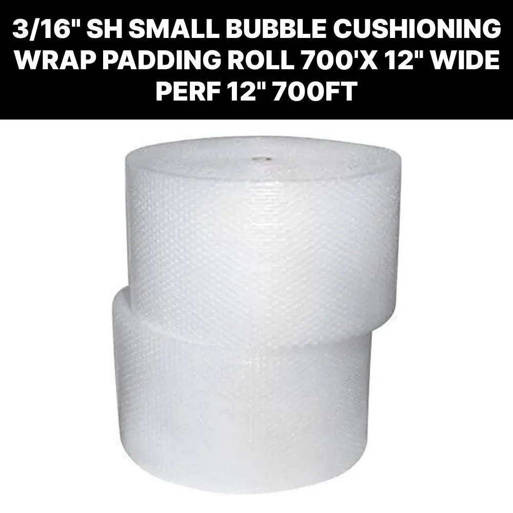 3/16" SH Small Bubble Cushioning Wrap Padding Roll 700'x 12" Wide Perf 12" 700FT