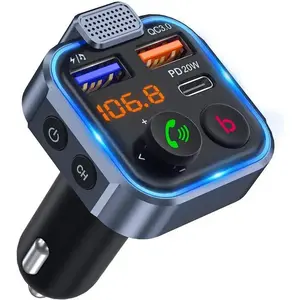P5 Car Bluetooth MP3 Music Player Car FM Transmitter PD20W Fast Charging QC3.0 Mobile Phone Charger