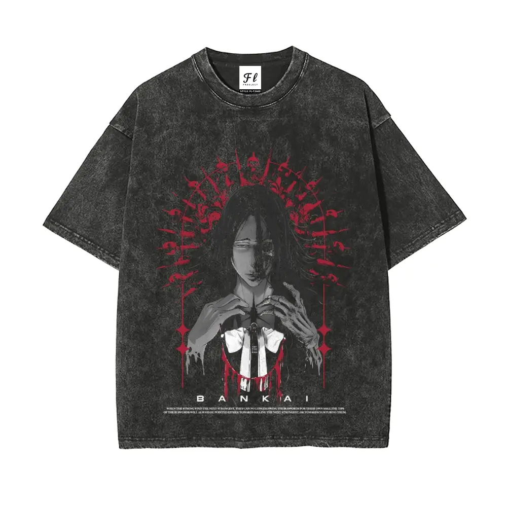 Bleach Unohana retsu Bankai Oversize Unisex Washed T-Shirt