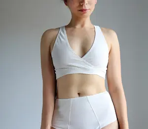 100% Organic Cotton Top. Nursing Bra. Sensitive Skin Cotton Bralette. Lingerie. Lounge Pajama Top.