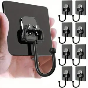Wall Hooks, Shower Wall Hooks, Self Adhesive Multi-Purpose Hooks for Clothes Hats Towels Keys, Waterproof Coat Hangers, Bathroom Kitchen Home Use, Bathroom Organizing Accessories, Storage Hook