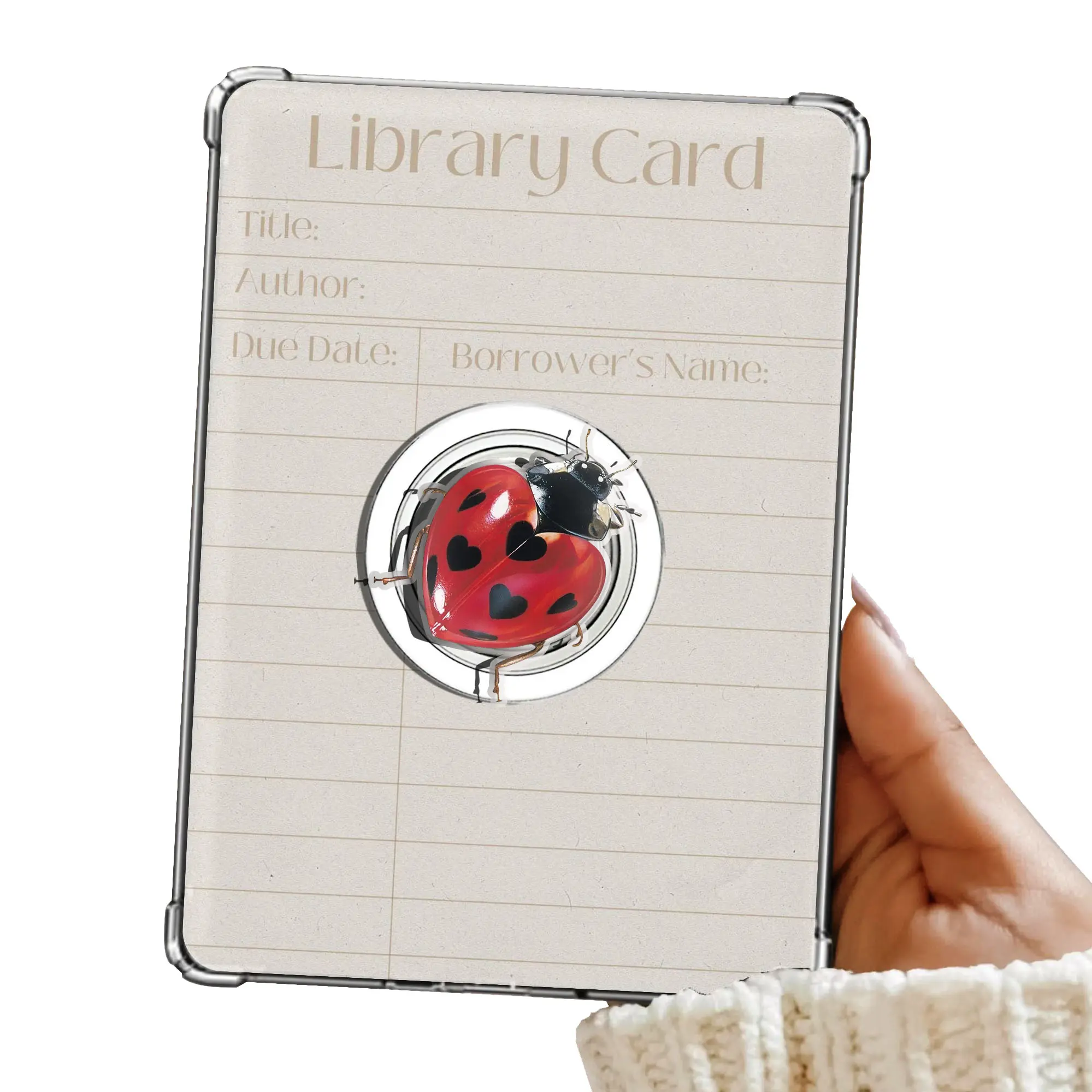 Heart Ladybug Love Bug Kindle Grip Magnetic Popsocket Kindle Holder Phone Kindle Accessory Pop Socket