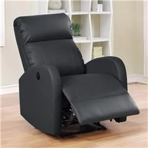 Small Spaces Power Reading Recliner Chair - Luxurious Single-Seat Modern Leather Indoor Furniture with Padded Arms, 92 lbs, Black, Office-Ready