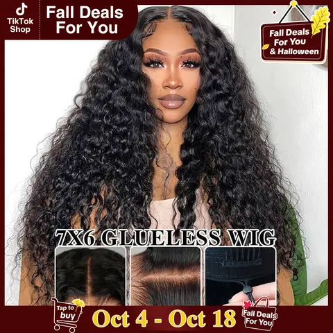 STERLY 200% Density Glueless Wigs 13x6 Full Lace Frontal Deep Wave Wig Human Hair Wig Pre Plucked Pre Cut Water Wave Wig Ready to Wear Glueless Curly Wig Beginner Friendly Full Lace Frontal Wig #tiktokshopstockup