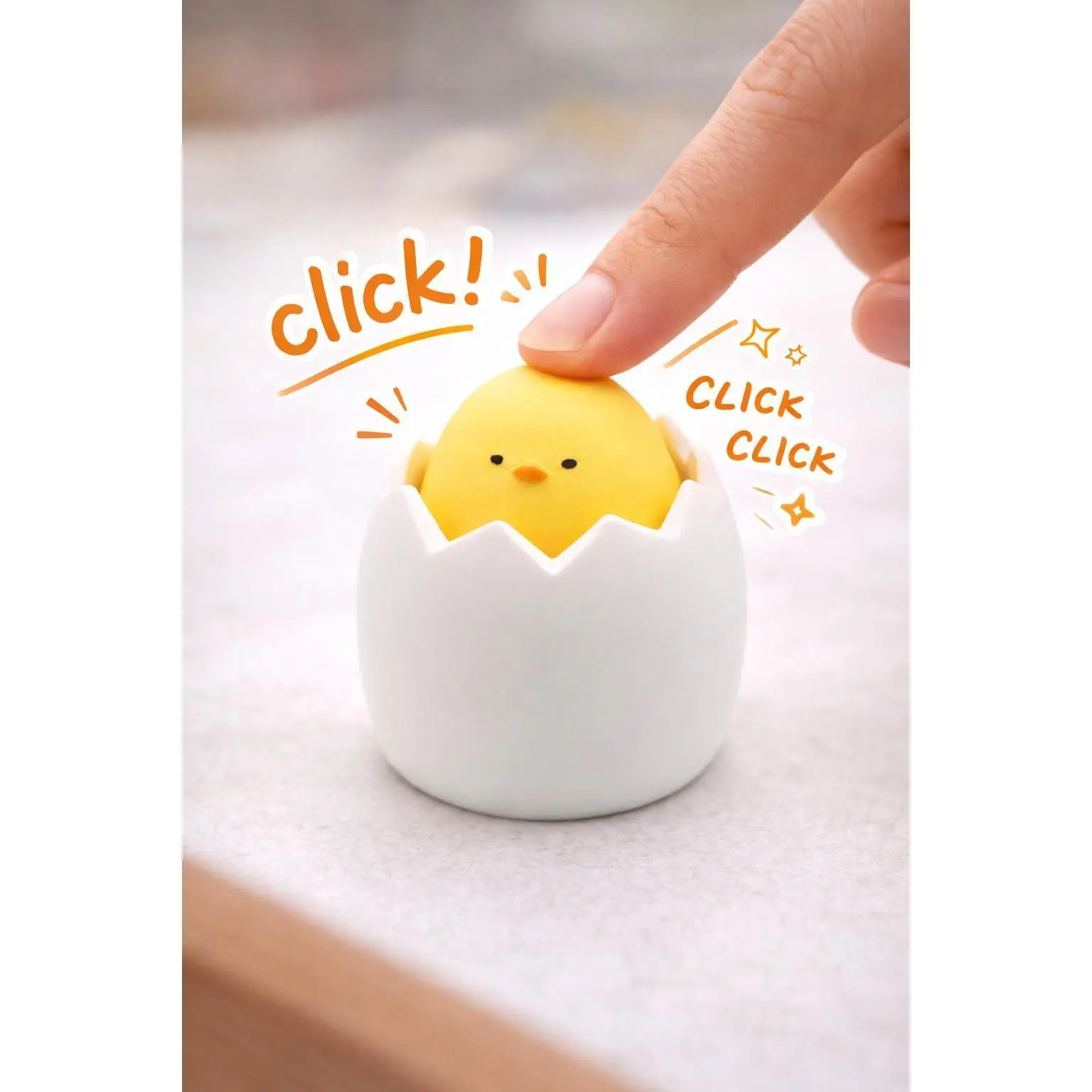 2-Pack Click Egg Fidget Toy - Unisex, Small, Cute Interactive Design, Stress Relief Indoor Desk Toy