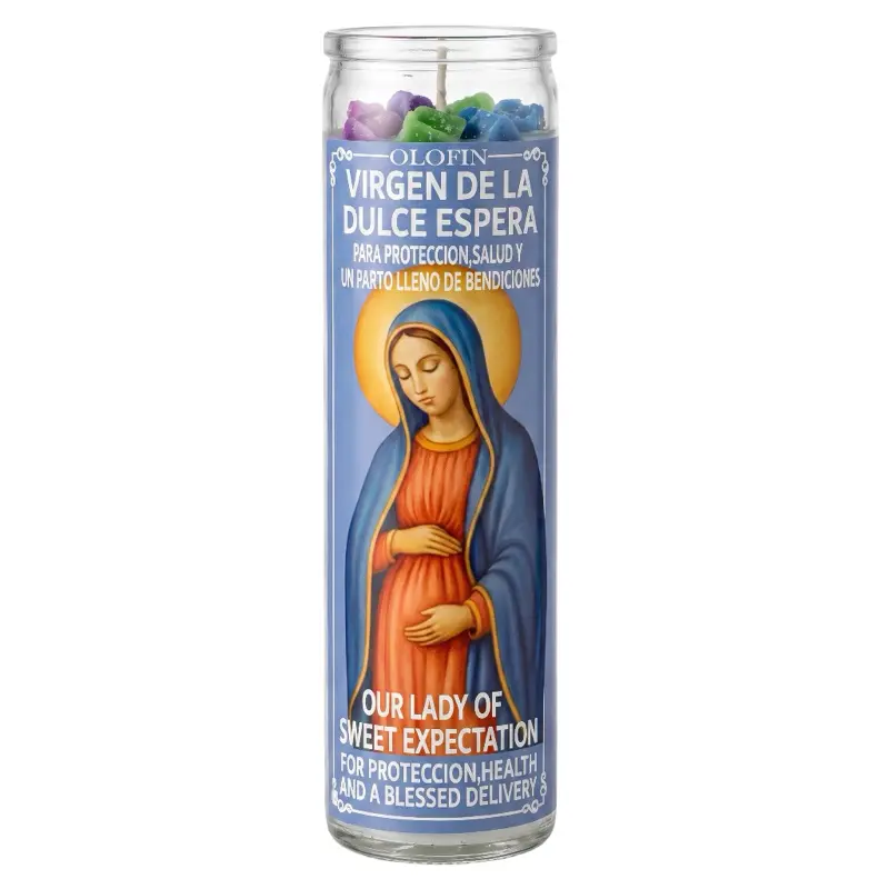 Virgen De La Dulce Espera Prepared Ritual Candle Perfumed Vela Preparada