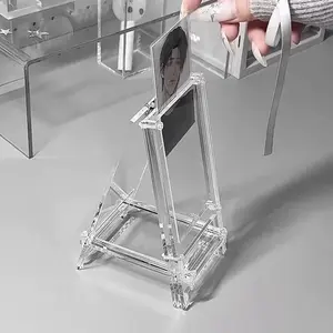 HD Clear Acrylic Frame Photocard Holder Display Stand 3-inch Cards Collection Storing Frames Desktop Showcase Shelf