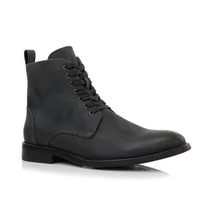 Polar Fox Duke classic plain-toe high-top dress boots, in Off-Black, Men's Size 6.5 - 13