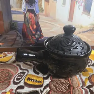 Black Talavera Salsa Bowl w/ lid