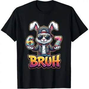 Easter Bunny Meme Bruh – Funny 6 7 Easter Eggs Design Gamers T-Shirt