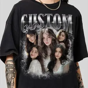 Custom Your Own Bootleg Shirts, Your Custom Text Shirt, Custom Photo Vintage Graphic, Insert Your Design Tee, Custom Graphic Tees, Boyfriend Girlfriend Shirt Valentines Gift, Custom Picture Shirt Cotton Top Womenswear Matching In Utero