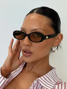 Stylish Oval Frame Sunglasses for Women, Classic Oval Sunglasses, Colored Lenses, Perfect for Parties and Outdoor Activities, Lightweight and Comfortable Wear