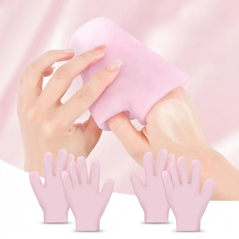 [One Pair Moisturizing Gloves] 1 Pair of Silicone Moisturizing Gloves, Soft Silicone Gloves, Gel Spa Moisturizing Gloves, Aloe Vera Lotion Gloves for Repairing Dry, Cracked, Aging Hands, Eczema And Softening Rough Skin, Calluses, One Size Fits All