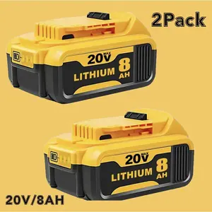 【Black Friday】8.0Ah Lithium Battery Replacement for Dewalt 20V 8000mAh Battery Lithium-ion MAX DCB200 DCD/DCF/DCG/DCS Series 20v dewalt battery DCB180 DCB206 DCB206-2 DCB200 DCB204 DCB204BT2 DCB203 DCB201 DCB207 2025 Gift Work Equipment for Men
