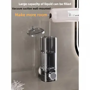 High-end no-drill bathroom soap dispenser manual press shampoo and shower gel refill bottle Wall Mounted Dispenser