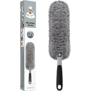Lint Free Microfiber Duster, Washable Duster for Household Cleaning Gray