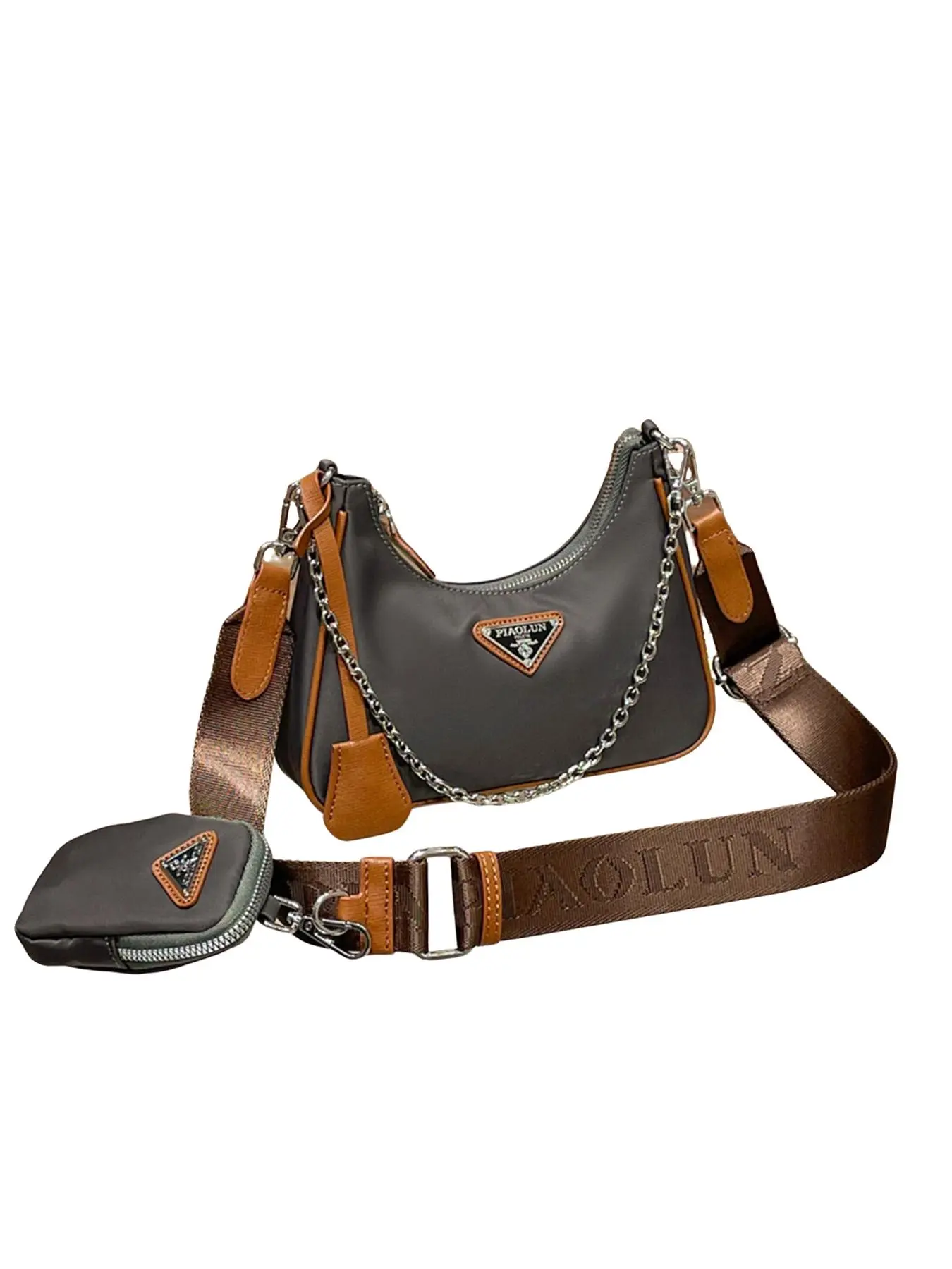 Women's Fashionable Crossbody Bag Luxury New Three-In-One Chain Bag Shoulder Bag High-End Handbag Waterproof Nylon Fabric