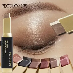 6pcs/set Pearlescent Two-color Eyeshadow Stick - Sequins Fine Glitter, Glitter Shimmer Eyeshadow, Waterproof and Smudge-proof, Pearlescent Powder Stick for Day to Night Looks, Multicolor, Smooth Application, Daily Use, Eye Makeup Product