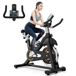 pooboo Indoor Exercise Bike for Home Stationary Fitness Cycle Cardio Fitness Adjustable Comfort Seat Silent Belt Drive Cycling Workout Bicycle excercise bike Pro Cycling
