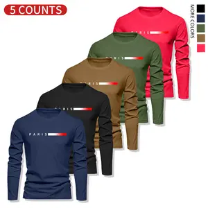 Men's Autumn Winter Fitted Fit Letter-Print Long-Sleeve Mock Neck Bottoming Shirt, Leisure Tops for Casual Outings, Sports, Shirts
