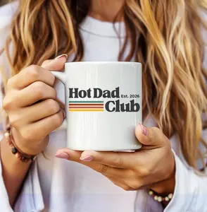 Hot Dad Club Ceramic Mug: Retro New Dad Gift, First Father's Day Present