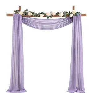 Solid Color Wedding Arch Drape, 2 Counts/set Romantic Elegant Wedding Arch Curtain, Party Decoration Supplies for Wedding Birthday Ceremony, Wedding Arched Backdrop