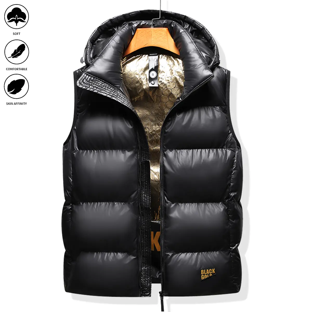 Men's Casual Polyester Plain Woven Sleeveless Waistcoat - Lightweight, Foldable Menswear Top for Autumn-Winter Warmth, Everyday Wear & Outdoor Travel Easy Storage