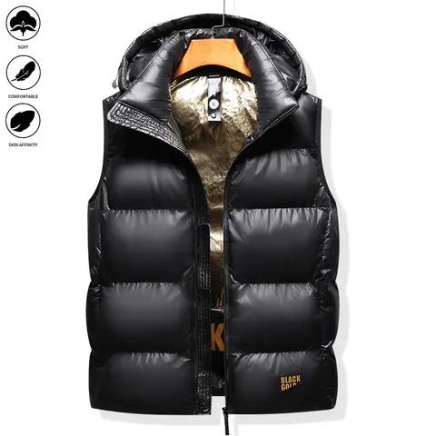 Men's Casual Polyester Plain Woven Sleeveless Waistcoat - Lightweight, Foldable Menswear Top for Autumn-Winter Warmth, Everyday Wear & Outdoor Travel Easy Storage