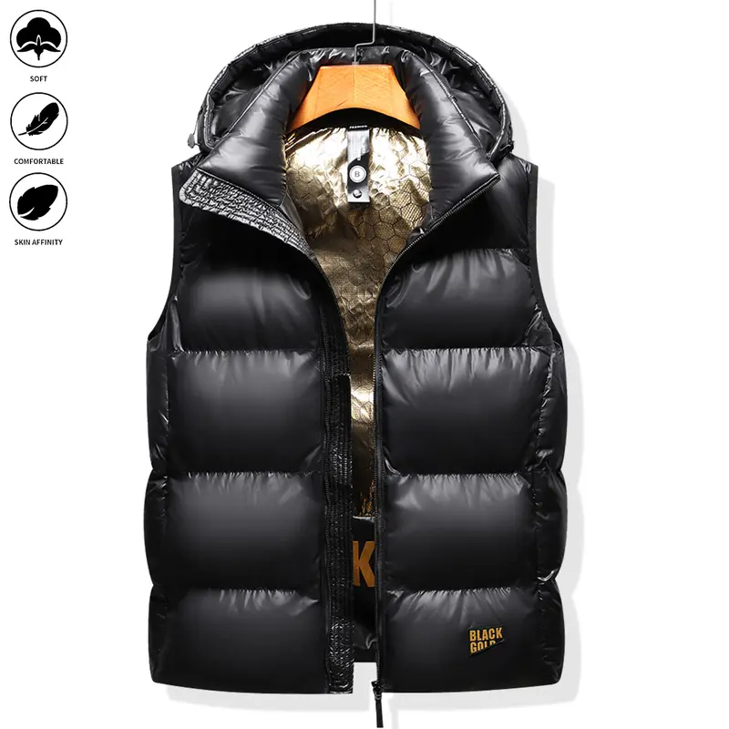 Men's Casual Polyester Plain Woven Sleeveless Waistcoat - Lightweight, Foldable Menswear Top for Autumn-Winter Warmth, Everyday Wear & Outdoor Travel Easy Storage