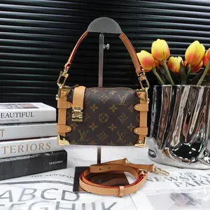 Pre-owned Louis Vuitton canvas Shoulder Bags Side Trunk Brown Coated Shoulder Bag T10275462