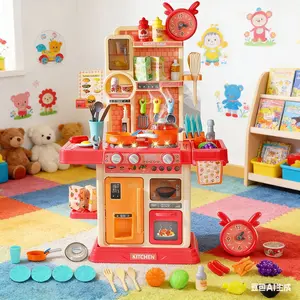 Kids Love This Kitchen Set! 45PCS Pretend Play Cooking Toy with Steam, Lights & Sounds – Interactive Role Play, Montessori Learning, Screen-Free Fun for Toddlers Boys & Girls mud