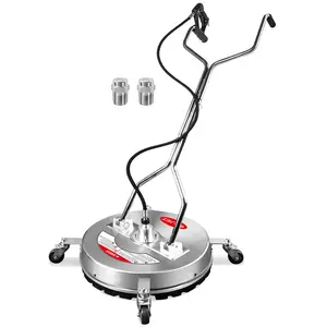 20" Pressure Washer Surface Cleaner with 4 Wheels&Dual Handles, 4500PSI Stainless Steel for Concrete Driveway Sidewalk Deck Patio, Commercial Grade