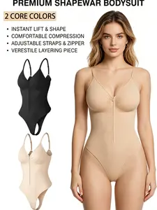 Women's Solid Color Adjustable Hook and Zipper Shapewear Top, Tummy Control Tight Bra, All-Season Ladies Shapewear, Valentine's Day Gift