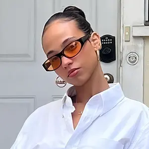 Fashionable Retro Oval Sunglasses for Men and Women - Stylish & Comfortable Casual Sun Glasses with Trendy Design and Versatile Appeal