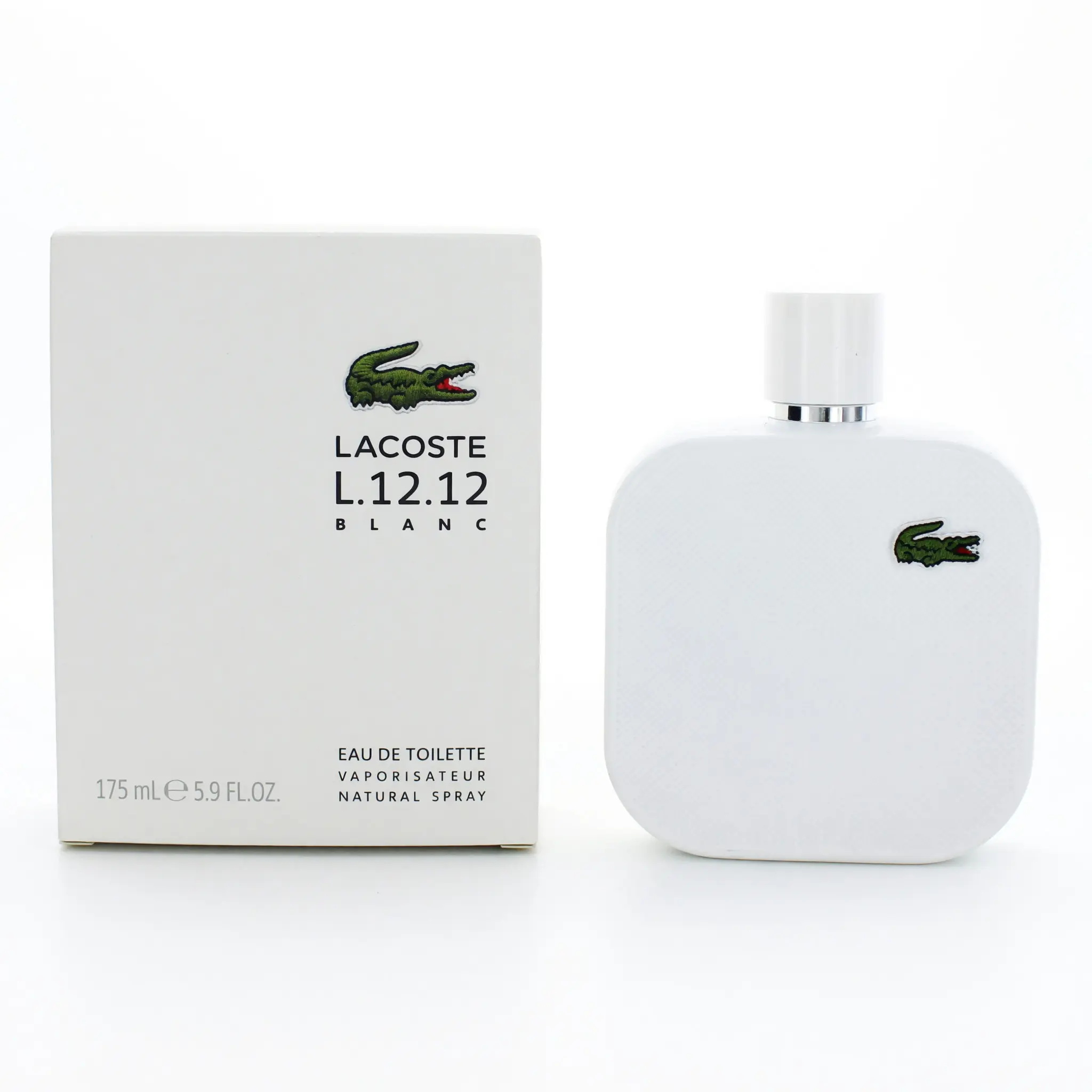 Lacoste L.12.12 White Blanc by Lacoste, 5.9 oz EDT Spray for Men, Rosemary, Cardamom, Floral, Cedarwood, Georgywood, Male Wear, Fresh Floral, Suede, Spray Bottle
