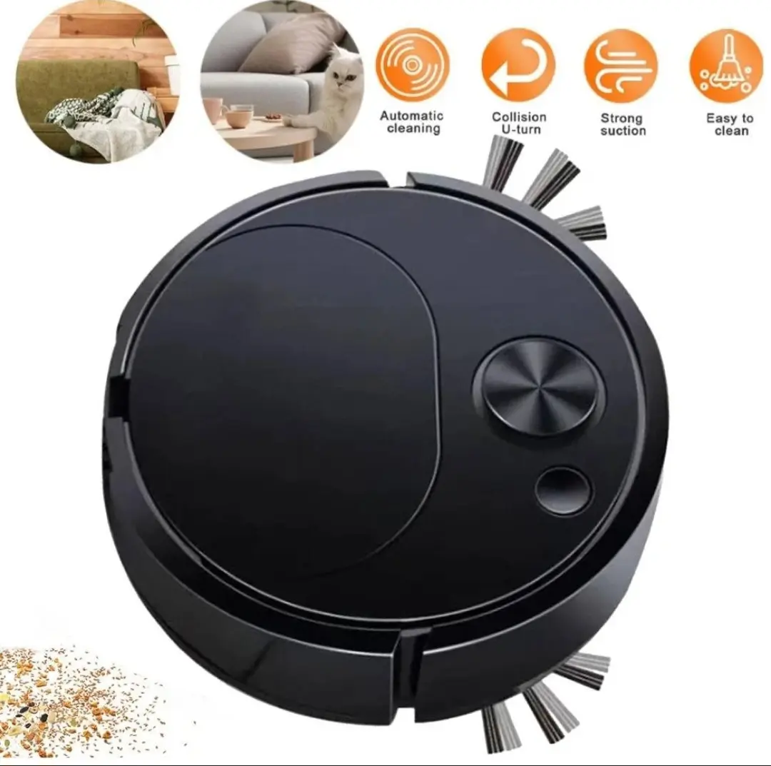 3-in-1 Robot Vacuum Cleaner, Smart Home Sweeper with Wet Mopping Function for Floor Cleaning